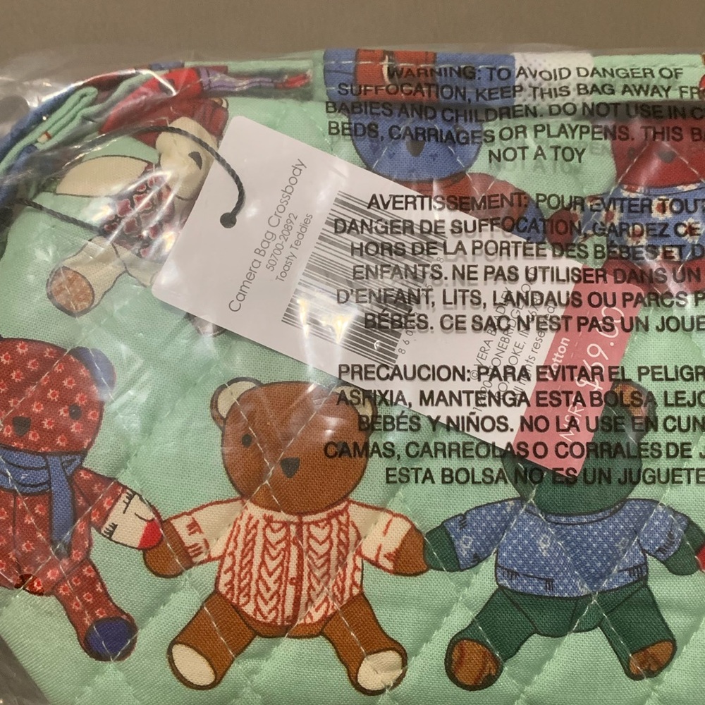 Vera Bradley Crossbody Camera Bag in Toasty Teddies NWT - Picture 2 of 2